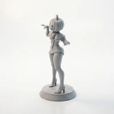 Mô hình 3D cô gái đầu bí ngô Halloween xinh xắn