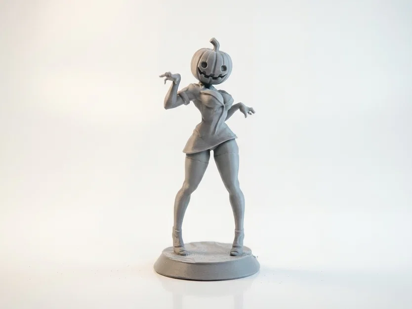 Mô hình 3D cô gái đầu bí ngô Halloween xinh xắn - Image 2