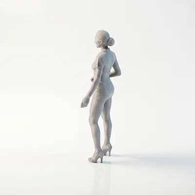 Mô hình tượng nữ nhân vật búi tóc sang trọng - File in 3D