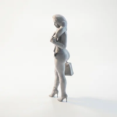 Mô hình 3D tượng nữ giới cầm túi xách - Handbag Babe