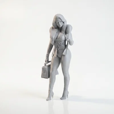 Mô hình 3D tượng nữ giới cầm túi xách - Handbag Babe