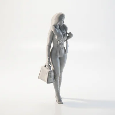 Mô hình 3D tượng nữ giới cầm túi xách - Handbag Babe