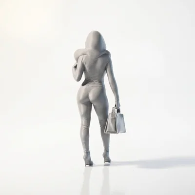 Mô hình 3D tượng nữ giới cầm túi xách - Handbag Babe