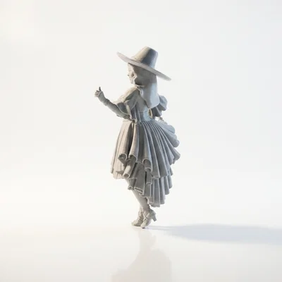 Mô hình 3D Quý cô Victorian thanh lịch (STL printable)