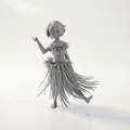 Mô hình 3D cô vũ công Hawaii (Hawaiian Dancer Figurine) in được - Thumbnail 1