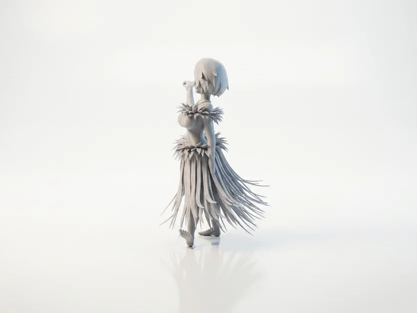 Mô hình 3D cô vũ công Hawaii (Hawaiian Dancer Figurine) in được - Image 4