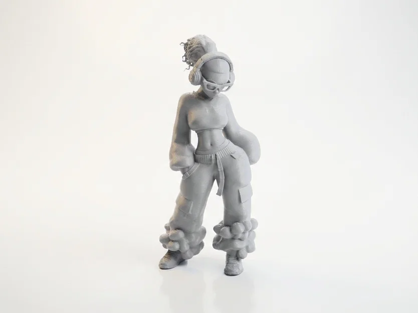 Mô hình tượng cô gái đeo tai nghe - Tệp in 3D phong cách hiện đại - Image 1
