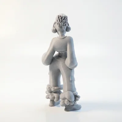 Mô hình tượng cô gái đeo tai nghe - Tệp in 3D phong cách hiện đại