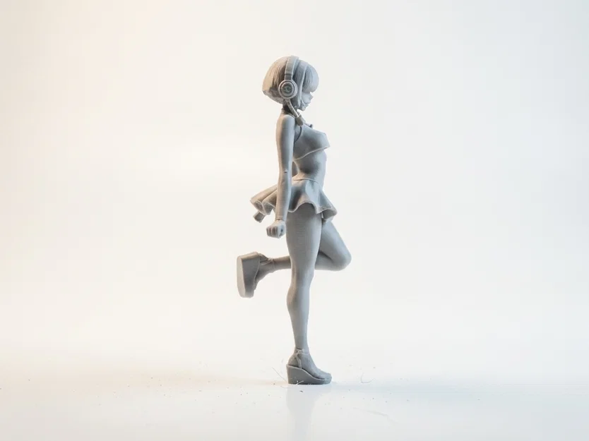 Mô hình Anime cô gái đeo tai nghe - Tệp in 3D - Image 2