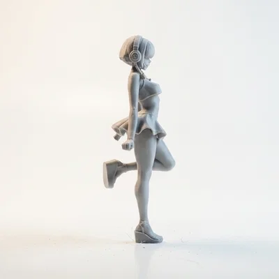 Mô hình Anime cô gái đeo tai nghe - Tệp in 3D