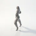 Mô Hình Tượng Nữ Đi Bốt Cao Cổ Đeo Kính Sành Điệu - Bản In 3D - Thumbnail 4