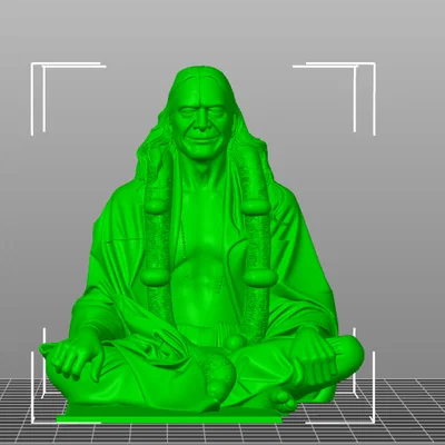Mô hình 3D tượng chân dung Krupalu Maharaj in ấn sắc nét
