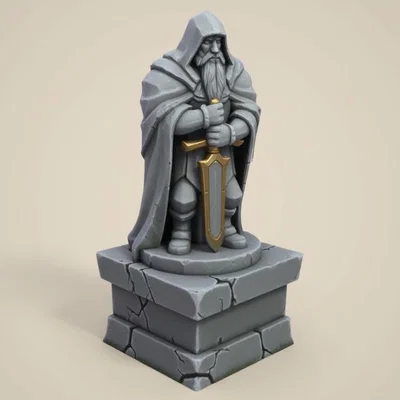 Tượng Hiệp sĩ Đá (Stone Knight Statue) mô hình trang trí in 3D cực đẹp