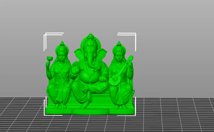 Mô hình 3D bộ ba thần linh Ganesh Lakshmi Saraswati cực chi tiết - Image 2