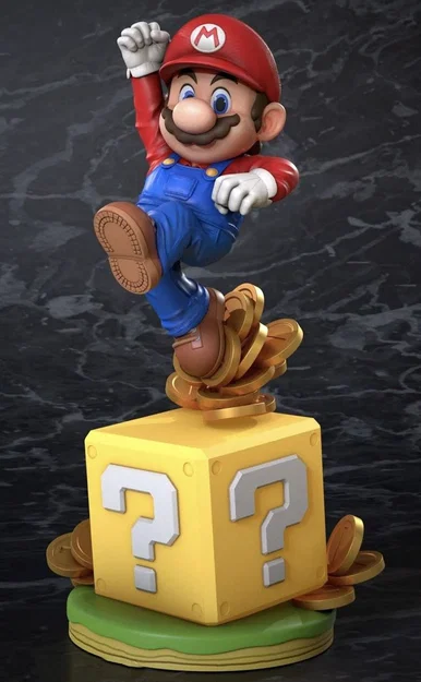 Mô hình Super Mario Figure nhảy trên khối gạch - File STL 3D đẹp mắt - Image 1