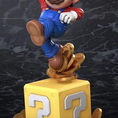 Mô hình Super Mario Figure nhảy trên khối gạch - File STL 3D đẹp mắt