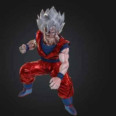 Mô hình 3D Goku Super Saiyan Blue chiến đấu cực chất
