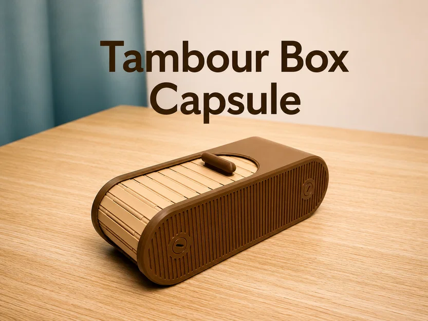 Hộp Đựng Capsule Tambour | Hộp Để Đồ Cửa Cuốn | Khay Tổ Chức - Image 1