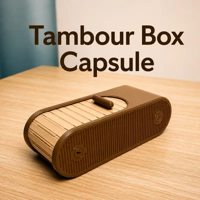 Hộp Đựng Capsule Tambour | Hộp Để Đồ Cửa Cuốn | Khay Tổ Chức