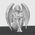 Mô hình 3D Dreaming Angel - Tượng thiên thần trang trí tinh tế - Thumbnail 2