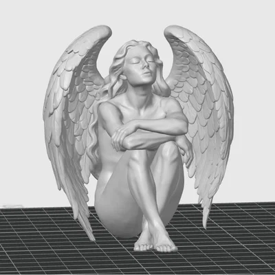 Mô hình 3D Dreaming Angel - Tượng thiên thần trang trí tinh tế
