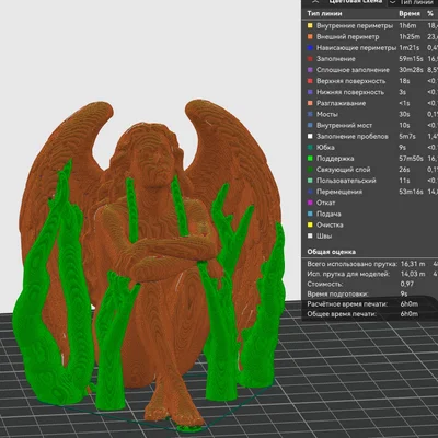 Mô hình 3D Dreaming Angel - Tượng thiên thần trang trí tinh tế