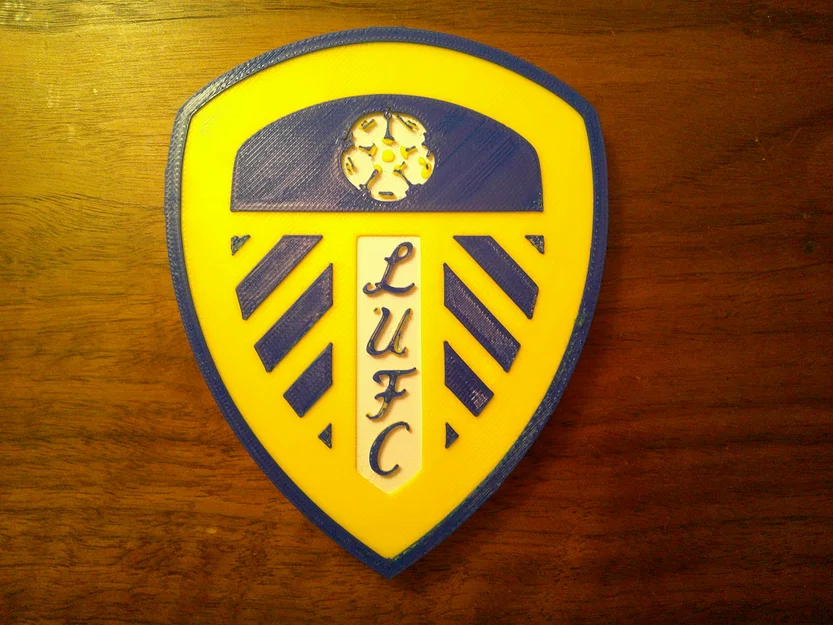 Mô hình 3D logo Leeds United F.C. làm lót ly hoặc trang trí cực đẹp - Image 1