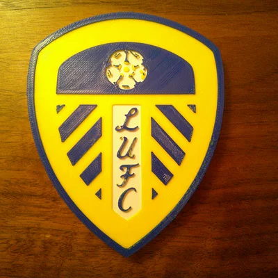 Mô hình 3D logo Leeds United F.C. làm lót ly hoặc trang trí cực đẹp