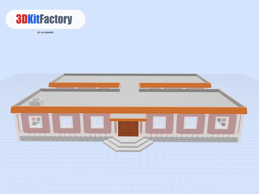 Mô hình tòa nhà công vụ hoặc chung cư 1 tầng quy mô HO - In 3D bởi 3D Kit Factory - Image 1