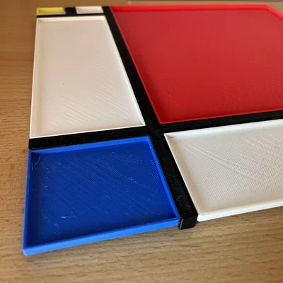 Piet Mondrian: Tác phẩm Composition with Red, Blue and Yellow (In 3D)