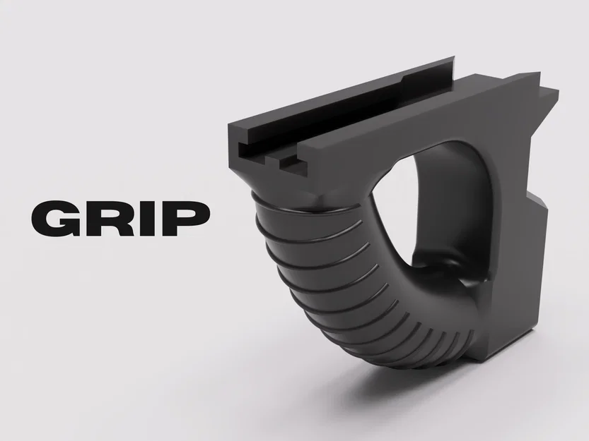 Tay cầm phụ Nerf Angled Foregrip — Tích hợp chắn ngón, gắn ray chuẩn | Không cần ốc vít - Image 1