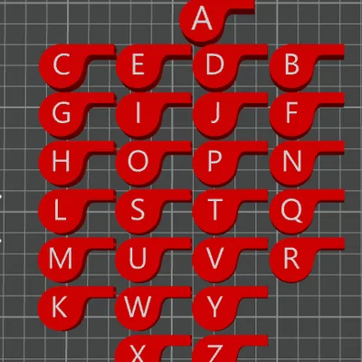 Còi thổi cá nhân in 3D (Letter Whistle) khắc chữ cái theo yêu cầu
