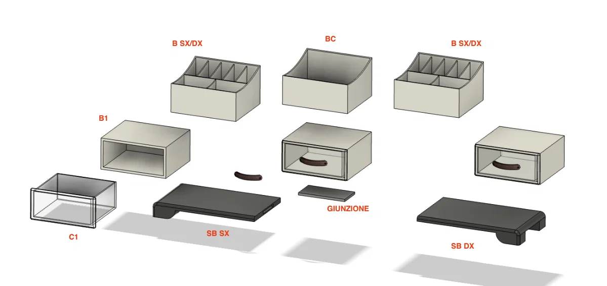 Khay tổ chức đồ dùng đa năng ORGANIZZATORE GT584 in 3D - Image 5