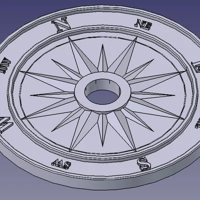 Compass Rose Medallion - Mẫu Huy Hiệu La Bàn Trang Trí Bàn Đẹp Mắt