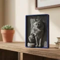 Tranh phù điêu 3D Maine Coon - Thiết kế khung đồng nhất - Thumbnail 1