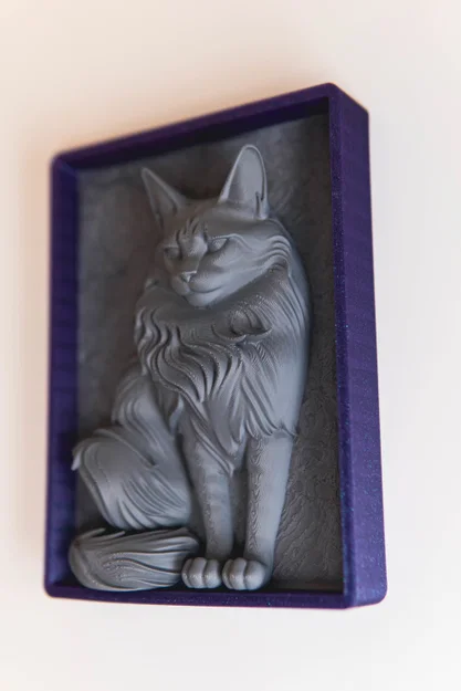 Tranh phù điêu 3D Maine Coon - Thiết kế khung đồng nhất - Image 3