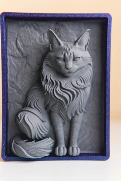 Tranh phù điêu 3D Maine Coon - Thiết kế khung đồng nhất - Image 4