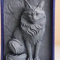 Tranh phù điêu 3D Maine Coon - Thiết kế khung đồng nhất - Thumbnail 4