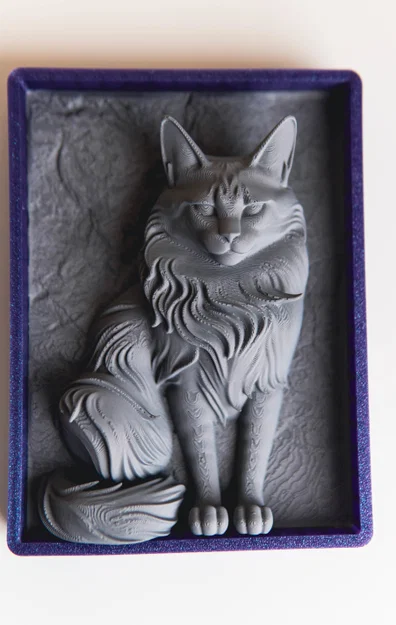 Tranh phù điêu 3D Maine Coon - Thiết kế khung đồng nhất - Image 6