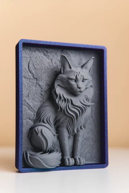 Tranh phù điêu 3D Maine Coon - Thiết kế khung đồng nhất - Image 7