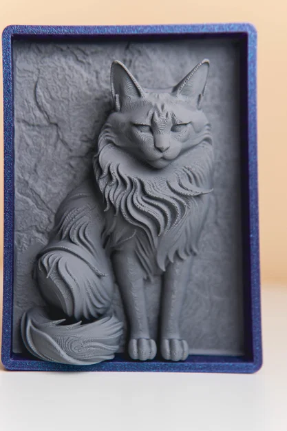 Tranh phù điêu 3D Maine Coon - Thiết kế khung đồng nhất - Image 8