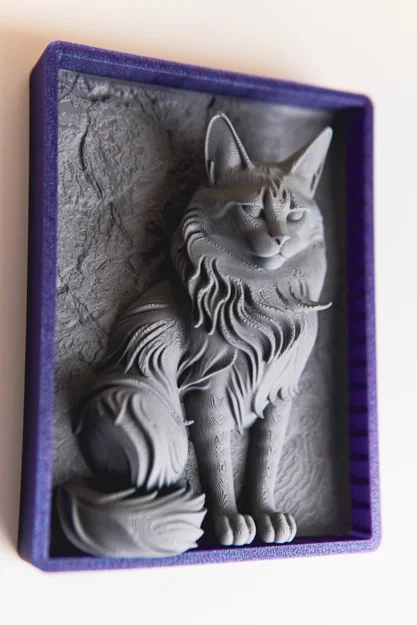 Tranh phù điêu 3D Maine Coon - Thiết kế khung đồng nhất - Image 9
