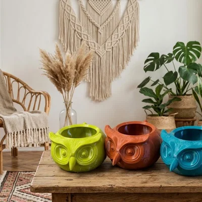 Chậu Cây Hình Cú Dễ Thương In 3D
