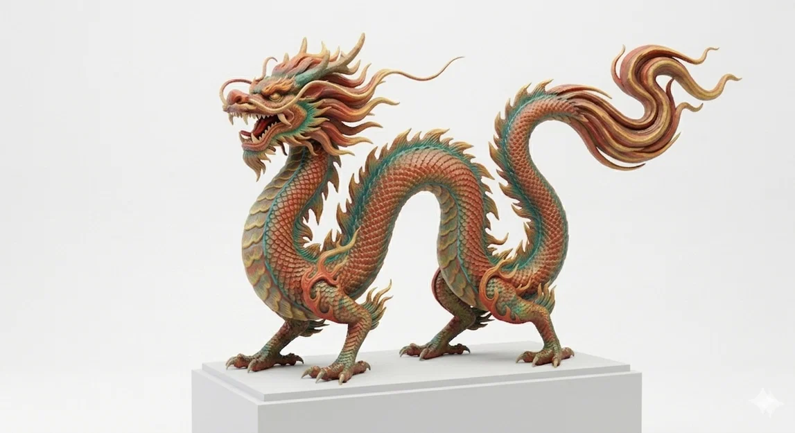 Mô hình rồng Trung Hoa nghệ thuật in 3D cực sắc nét - Image 1