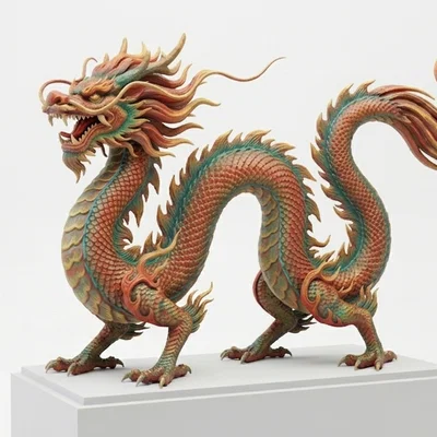 Mô hình rồng Trung Hoa nghệ thuật in 3D cực sắc nét