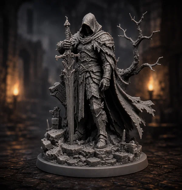 Shadowfall Knight – Mô hình Hiệp sĩ Fantasy Chi tiết cao (STL) - Image 1