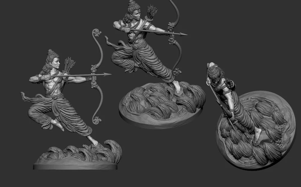 Mô hình 3D Thần Rama bắn cung trên Ram Sethu cực kỳ chi tiết - Image 1