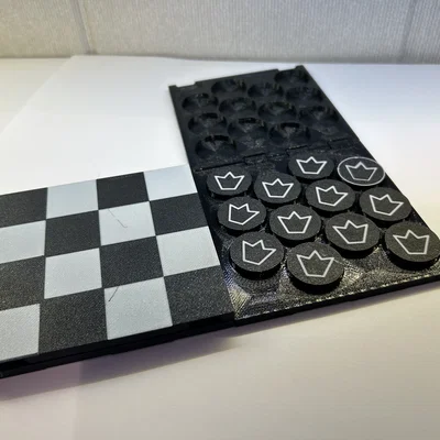 Travel Checkers – Bộ Cờ Du Lịch Gấp 4 Siêu Gọn Nhẹ Có Thể In 3D