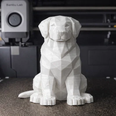 Mô hình chú chó Golden Retriever phong cách Low Poly cực đẹp