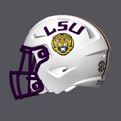 Mũ bảo hiểm bóng bầu dục LSU Tigers - Phiên bản màu trắng thay thế